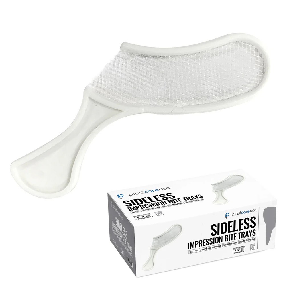 700 (20 Boxes) Dental Sideless Bite Impression Triple Trays by PlastCare USA