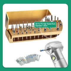 Dental Bur Burs Holder Block Disinfection Box Aluminium Autoclave 30 Holes Set