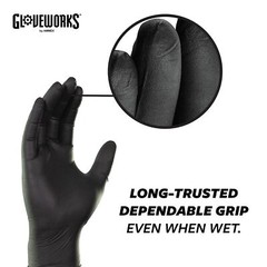 Pack of 100 Medium Duty Black Nitrile Gloves 5 Mil Latex Free Disposable