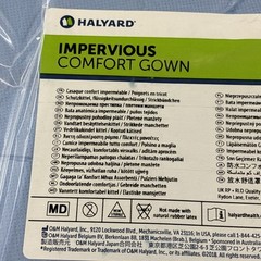 *100-Pieces* Halyard Impervious Comfort Gown Knit Cuffs Blue XX-Large 69601