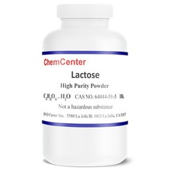 Lactose, Monohydrate, Ultra Pure, 99% min., 1lb.