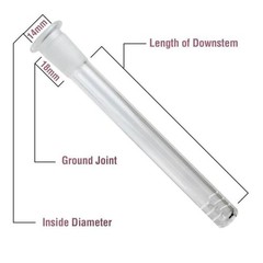 Clear Pyrex Borosilicate Lab Glass 18mm / 14mm Low Profile Downstem (2.5-7″)