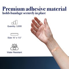 Dynarex Sheer Plastic Adhesive Bandages Water-Resistant And Sterile Non-Stick