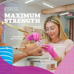 4 Mil – Fuchsia Pink Nitrile Gloves–Disposable Latex Free & Powder Free–Chemi…