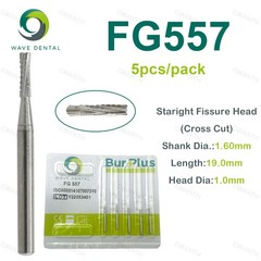 WAVE Dental Tungsten Carbide Burs FG Drills Staright Fissure Head For High Speed