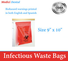 BIOHAZARD Infectious Waste Bags Red Adhesive Bag, 5 Size, Meets OSHA requirement