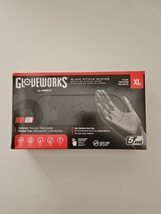 AMMEX Glove Works Nitrile Gloves, Black – XL (100 Pack).