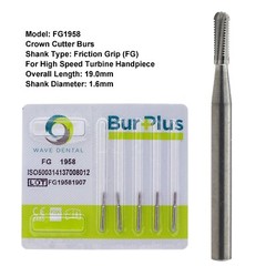 Wave Dental Crown Metal Cutting Burs Carbide FG 1957 1958 for High Speed 1.6mm