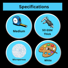 25-50 Microporous 50G White Medical Disposable Lab Coat Elastic Wrists No Pocket