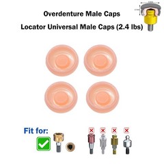 Dental Overdenture Locator Implant Abutment Retention Caps Male Cap Inserts Set