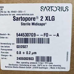 Sartorius Sartopore 2 XLG Midicaps Sterile Size 9 0.2 um Pore Pack of 4 Filters