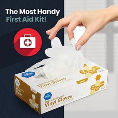 Medpride Medical Vinyl Exam Gloves, Latex Free-Pack of 35-LARGE-3500 total