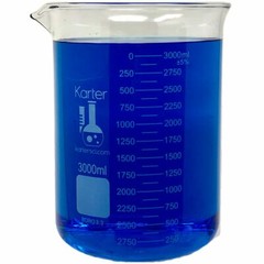 3000ml Glass Beaker, Low Form, Graduated, Karter Scientific 213D16 (Case of 6)
