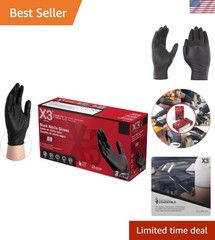 Ambidextrous Black Nitrile Food Prep Gloves, 100 Count, Powder-Free & Flexible