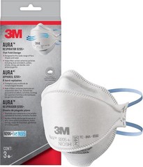 3M Aura 9205+ N95 Particulate Respirator, 3-Panel Comfortable Protection Mask