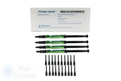 Prime-Dent Light Cure Dental Dam Resin 4 Syringe Kit with 20 tips #021-011