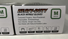 Lot of Heavy Duty Black Nitrile Exam Glove MED Textured Powder-Free Ambidextrous