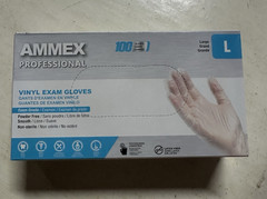 AMMEX Medical Vinyl Exam Gloves Clear Powder-Free Box of 100 Large L Protection