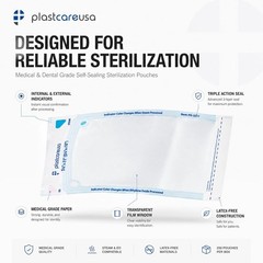 200 5.25 x 10 Self Sealing Sterilization Pouches – Autoclave Sterilizer Bags …
