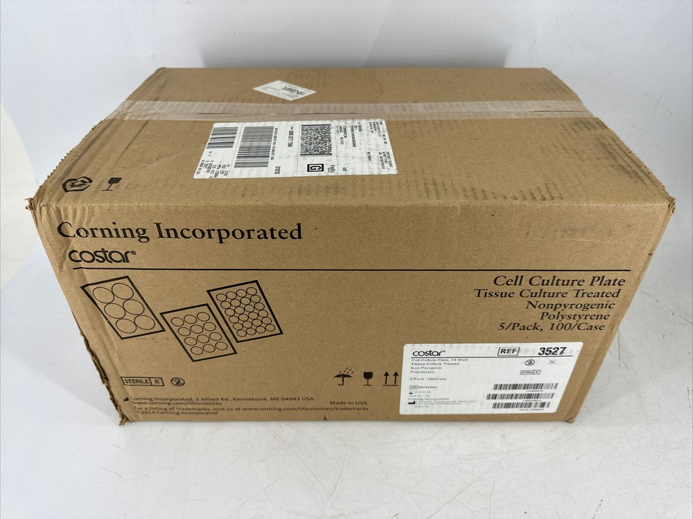 BOX OF 100 Corning Costar 3527 Cell Culture Plate 24 Well TC Treated NEW SEALED