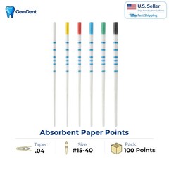 GemDent Paper Points Endodontic Absorbent ISO .02 .04 .06 F1 F2 F3 F4 MM Marked