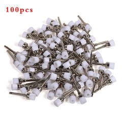 100pc Dental Flat Polishing Brushes Alumina Bowl Latch Type Rubber Prophy Polish