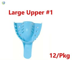 Dental Impression Trays Perforated Plastic Disposable Ped/S/M/L Upper/Lower 12PC