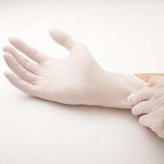 Large Pack of 100 White Nitrile Gloves Disposable Latex Free Food Safe 4 mil