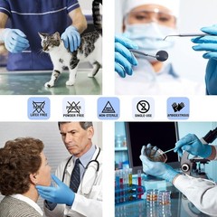 Nitrile Exam Gloves – 4 mil, Latex-Free, Powder-Free, Disposable, Blue, Medic…