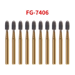 10-100pcs Dental Bur Trimming & Finishing Gold Bur Carbide FG 7404/7406 /7408 ty