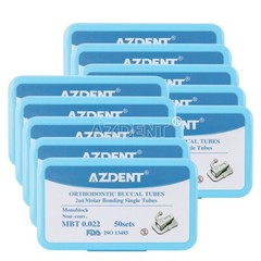 AZDENT 50set Dental Orthodontic Monoblock Buccal Tube MBT Roth 022 1st 2nd Molar