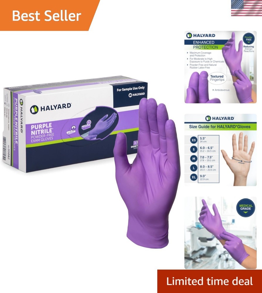 PURPLE NITRILE Gloves Powder Free Disposable Medical Exam Gloves Dental Chemo…
