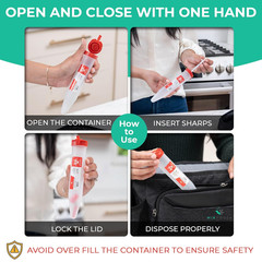 Sharps-Shuttle – Single Use Travel Sharps Container for Needles Syringes – Porta