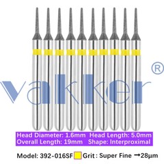 10pc Diamond Burs Shape Inter Proximal Gross Reduction Super Fine Medium Coarse