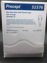 Precept 51576 Lightweight Blue Gown w/ Thumb Loops Size XL (2 Packs of 15)