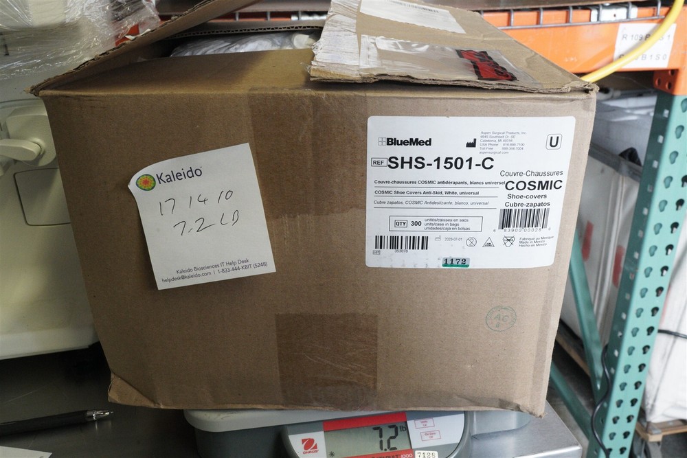 BlueMed SHS-1501-C Cosmic Shoe Cover, Universal Size, White; Anti-Skid, Case 300