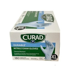 CURAD Durable Nitrile Exam Gloves, Extra Large, 540 Count (3 boxes x 180 ct)