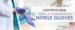 Innovative Haus Medical Grade Indigo Nitrile Exam Gloves – 100% Latex Free