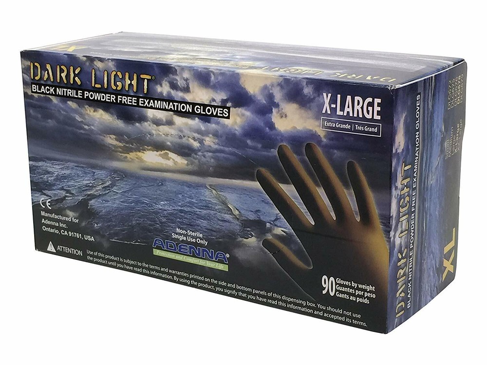 Adenna DLG678 Dark Light 9 mil Nitrile Powder Free Exam Gloves XL – Case of 10