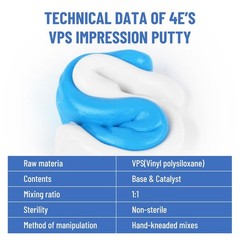 Dental Putty Fast Set VPS Dental Impression Material (400g Base & 400g Catalyst)