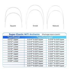 AZDENT Dental Ortho Super Elastic NiTi Archwire Rectangular Square/Ovoid/Natural