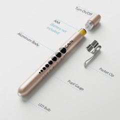 Compact and Lightweight LED Medical Penlights – 2 Pcs with Ruler and Gauge