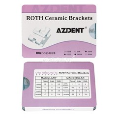400pcs AZDENT Dental Orthodontic Ceramic Brackets Brace Roth .022 345 Hooks