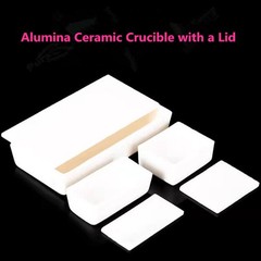 1Pc 99% Al2O3 Alumina Ceramic Crucible with A Square Lid for Lab 1600°C
