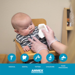 AMMEX Clear Vinyl Disposable Exam Gloves 3 Mil Latex-Free & Food-Safe