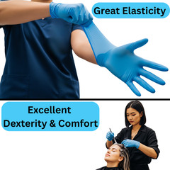 1000 Gloves Blue Industrial Nitrile Gloves Powder Free 5 Mil 2XL