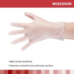 McKesson Vinyl Exam Glove Standard Cuff Length LARGE 1000 per Case