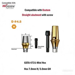1pc Dental Titanium Straight Abutment Ti Cemented Abutment for Osstem Hiossen TS