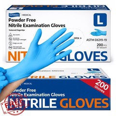 Supmedic Nitrile Exam Gloves Large Blue 200 Count