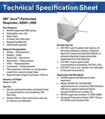 20x 3M Aura 9205+ N95 NIOSH Approved Particulate Respirator Face Mask (20 Pack)